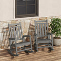 GarveeLife Poly Lumber Rocking Chair Outdoor Set of 2- HDPE High Back Porch Rocker Chairs for Adults - All Weather Resistant Furniture for Patio - Gray by GarveeLife