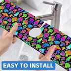 Bright Psychedelic Mushroom Kitchen Sink Splash Guard Mat Absorbent Fast Drying - Image 6