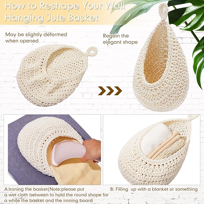 Honeydak Boho Decor Hanging Wall Baskets - Image 4