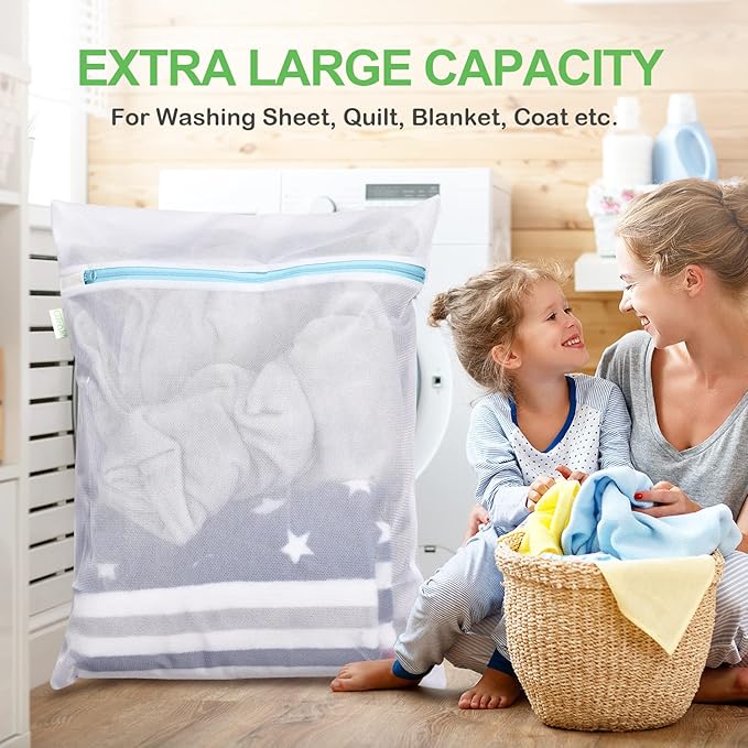 OTraki Large Mesh Washing Bag 43 x 35 in XL Laundry Bag Washer Machine Net - Image 6