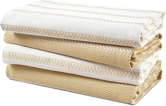 LANE LINEN Kitchen Towels Set of 4-18”x28” Absorbent Cotton Dish Towels by LaneLinen