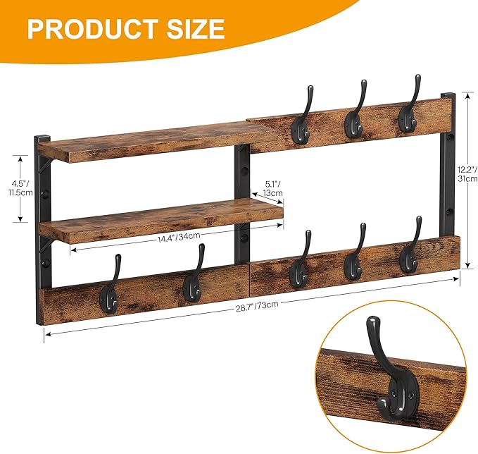 Homeiju 28.7" Coat Rack Wall Mount - Image 2