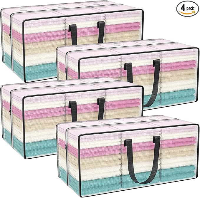 Clear Storage Bags with Zipper, Large Moving Bags Heavy Duty Extra Large by ACNUSIK