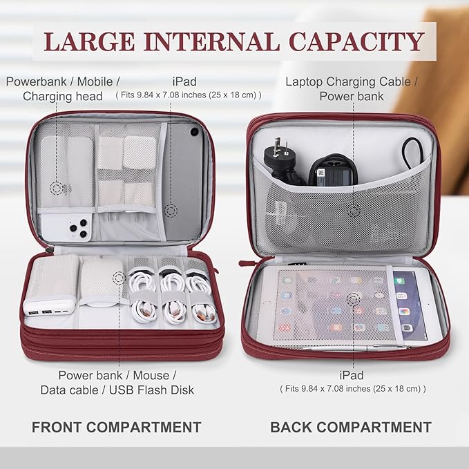 FYY Electronic Organizer, Extra Large Travel Cable Organizer Bag Pouch Portable - Image 3