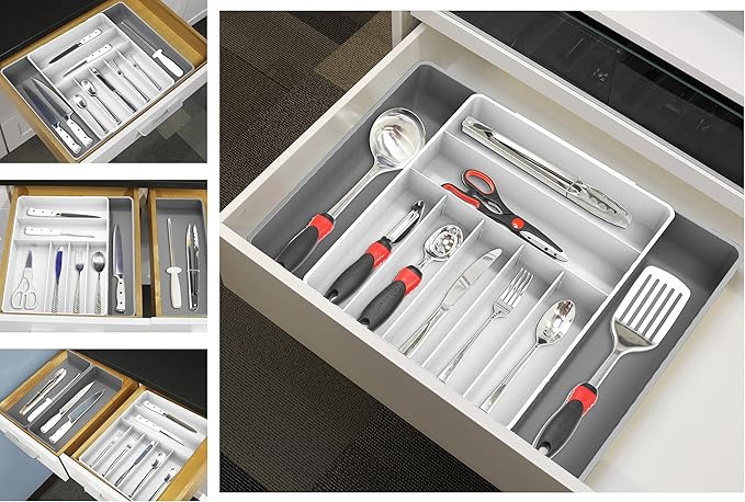 Simple Houseware Expandable Kitchen Drawer Flatware Organizer - Image 6