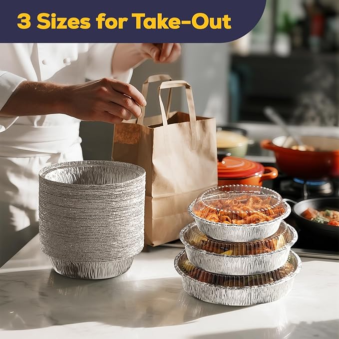 Fit Meal Prep 50 Pack 7" Round Aluminum Foil Pans - Image 7