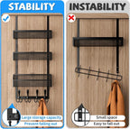 Over The Door Hooks Organizer, Coat Rack Over The Door Storage Hanger Towel Rack - Image 2
