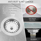 Kitchen Sink Strainer 2 Pack Drain Stopper Combo Basket Replacement - Image 6