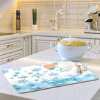 Winter Snowflake Blue Dish Drying Mat - Image 6