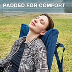 EVER ADVANCED Oversized Folding Rocking Camping Chair, Padded Portable Rocker Chair for Patio, Lawn and Outdoors, Heavy Duty Hard Armchair for Adults Supports 400lbs, Blue - Image 4