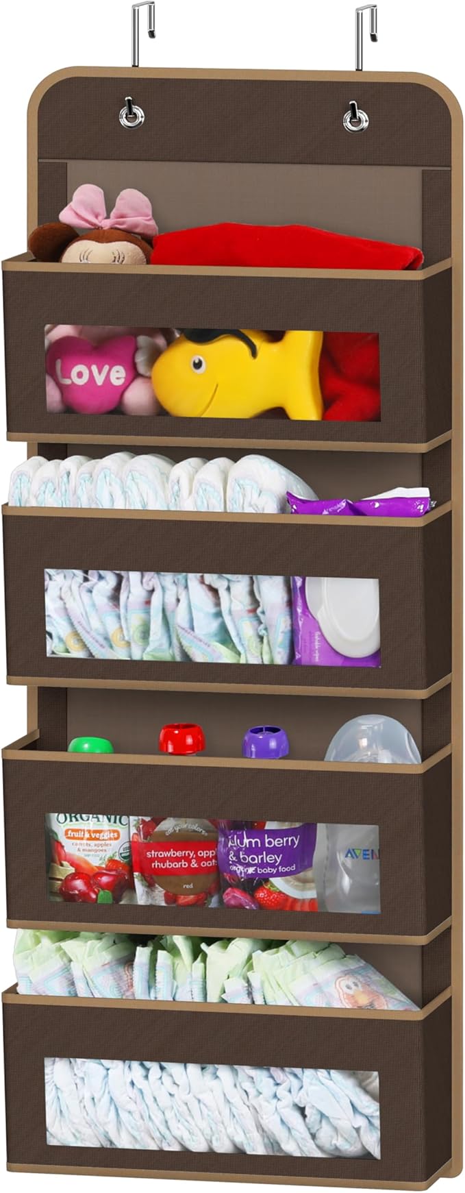 Simple Houseware 4 Clear Window Pocket Over Closet Door Storage Hanging by SimpleHouseware