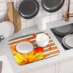 Autumn Golden Maple Leaf Dish Drying Mat - Image 6