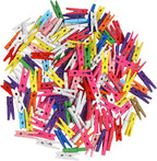 KIMOBER 1.18Inch Wooden Clothespins, Mini Mixed Colored Craft Wood Pins Pegs by KIMOBER
