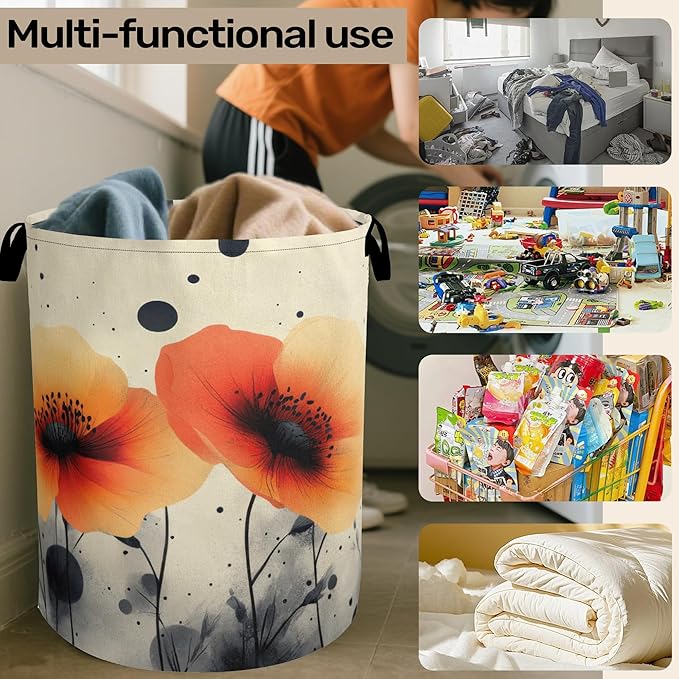 Orange Flowers Laundry Basket - Image 6