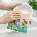 Dragonfly Floral Kitchen Towel Decorative Set of 2 Soft Absorbent Hand Towels - Image 4
