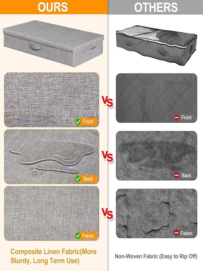 punemi Under Bed Storage With Lids, 2 Pack Large Underbed Storage Containers - Image 4