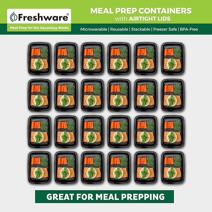 Freshware Meal Prep Containers 1 Compartment - Image 3