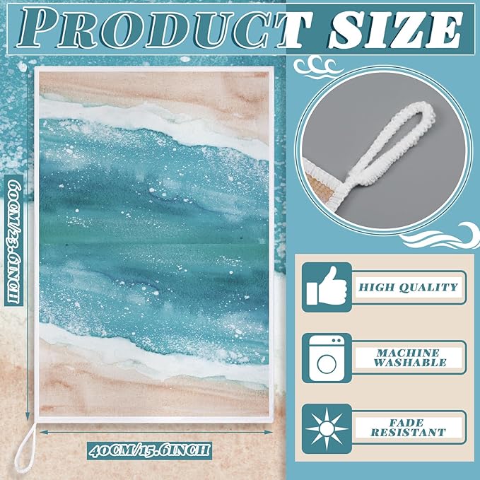 Bencailor 4 Pcs Summer Beach Kitchen Towels Nautical Coastal Hand Dish Towels - Image 3