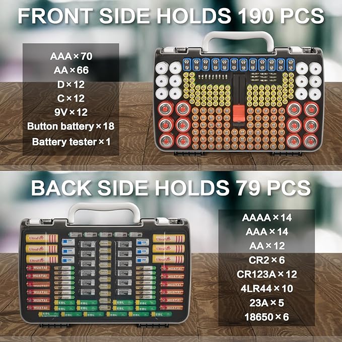 Battery Organizer Storage Holder Case - Image 2