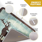 Giwawa Retro Deer Forest Cabin Silhouette Dish Drying Mat Countertop 18x24 Fall - Image 4