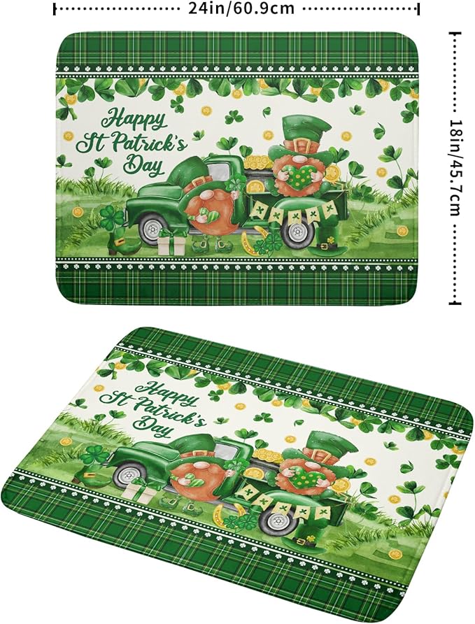 Shamrock Truck Dish Drying Mat Buffalo Check Dish Drainer Mat 18x24 inch - Image 2