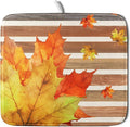 Autumn Golden Maple Leaf Dish Drying Mat by Sweetshow