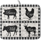 Farmhouse Animal Dish Drying Mat Buffalo Plaid Drainer Rack Mats Fast Dry by Giwawa