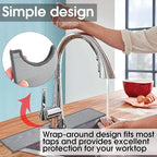 Bimkole 2 PCS Faucet Absorbent Mat, Kitchen Faucet Sink Splash Guard Wraparound - Image 4