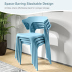 VECELO 4 Pack Plastic Stacking Chairs, Stackable Dining Chairs for Kitchen Restaurant Patio, Portable Indoor Outdoor Use, No Assembly Required, Blue - Image 4