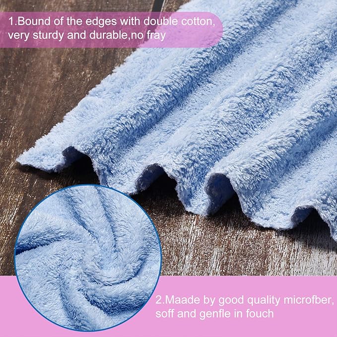 Syhood 12 Pieces Face Wash Cloth 12 x 12 in Makeup Remover Cloths Towel Coral - Image 5