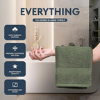 White Classic Luxury Forest Green Hand Towels - Image 2
