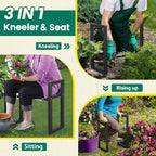 Garden Kneeler and Seat - Heavy Duty Folding Garden Stool with Handles, Stable Kneeling Device Bench Chair Gardening Tools Gifts for Women Men Seniors Gardeners Outdoor Weeding Planting - Image 5