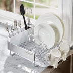 KitchenAid Compact Satin Wire Rust Resistant, Expandable Dish Rack - Image 5