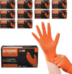GLOVEWORKS 8 Mil Orange Nitrile Disposable Gloves Heavy Duty Industrial RDT by GLOVEWORKS