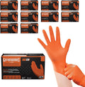 GLOVEWORKS 8 Mil Orange Nitrile Disposable Gloves Heavy Duty Industrial RDT by GLOVEWORKS