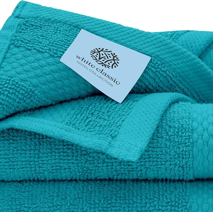 White Classic Luxury Cotton Washcloths 13x13 Inch - Image 5