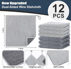 Navona 12 Pcs New Upgrade Steel Wire Dishcloth, Dry and Wet Dual-Use Steel Wire - Image 2