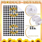 Bencailor 4 Pcs Sunflower Kitchen Towels Flower Hand Dish Towels Black and - Image 3