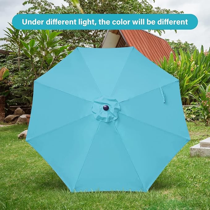 Simple Deluxe 9' Patio Umbrella Outdoor Table Market Yard Umbrella with Push Button Tilt/Crank - Image 3