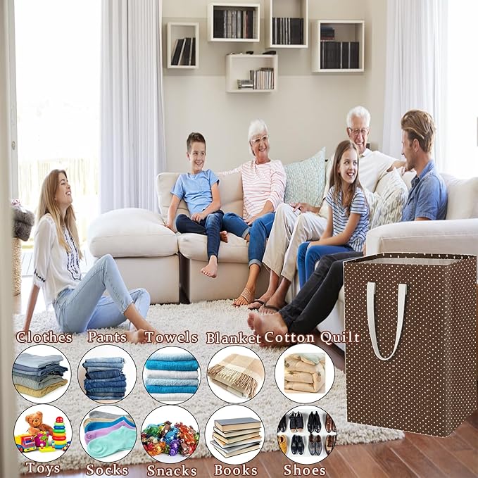 Waterproof Laundry Hamper 75L Collapsible Laundry Basket Extended Cotton Handle - Image 5
