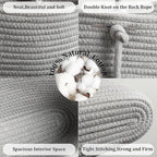 Hanging Baskets for Organizing, 3-Tier Woven Cotton Over the Door/Wall-Mounted - Image 4