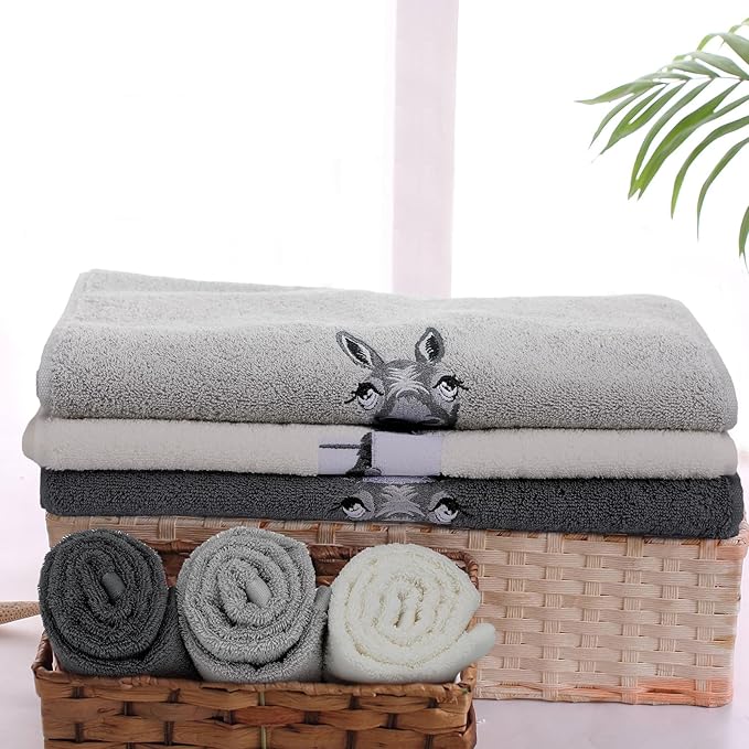 3 Pcs Funny Donkey Hand Towels Embroidered Donkey Farmhouse Decorative Bathroom - Image 6