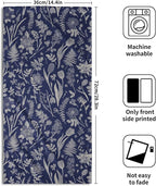 Blue Spring Floral Hand Towels for Bathroom Set of 2 Flower Leaves Vintage - Image 2