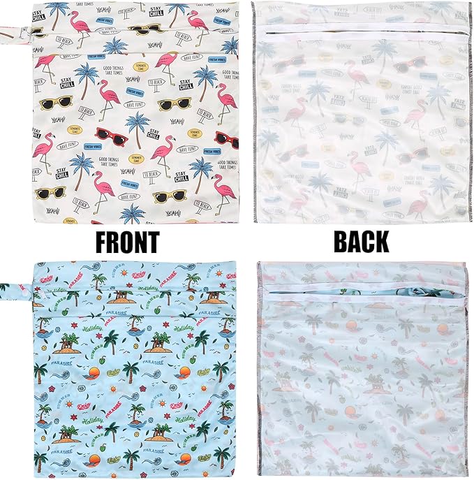 2pcs Travel Waterproof Laundry Bag, Cloth Diaper Wet Dry Bags - Image 4