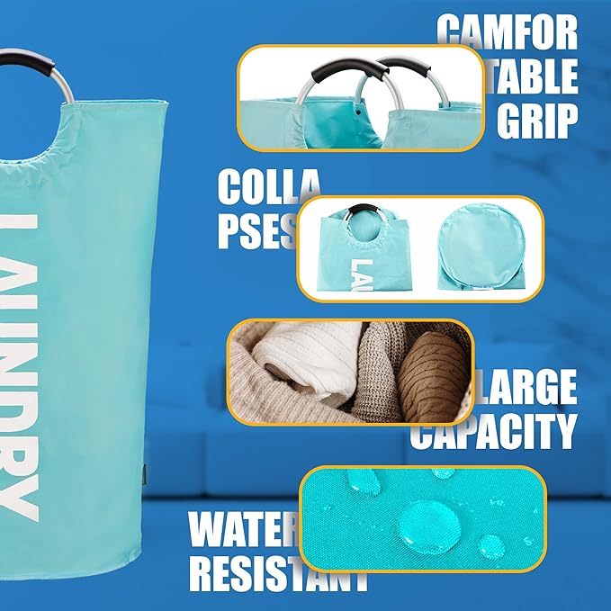 Caroeas 90L Laundry Basket, Waterproof Laundry Hamper, Laundry Bag - Image 5