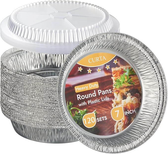 CURTA 7" Round Aluminum Foil Pans by CURTA