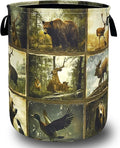 Vintage Forest Animals Laundry Basket Oxford Cloth Deer Funny Bear Laundry by Unknown