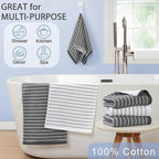 VOOVA & MOVAS 4-Piece Striped Cotton Hand Towels - Image 5
