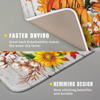 Hello Fall Dish Drying Mat for Kitchen Counter 16x18 Inch Orange Pumpkin - Image 3
