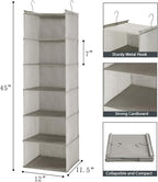 MAX Houser 6 Tier Shelf Hanging Closet Organizer, Closet Hanging Shelf - Image 3